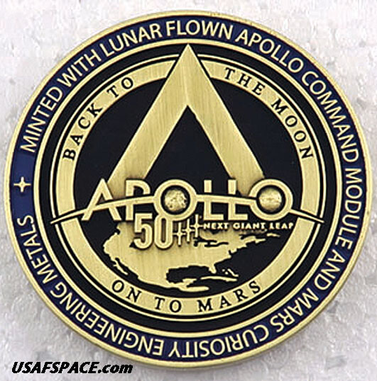 APOLLO-15 - 50th Anniversary - LUNAR FLOWN METAL - NASA MEDALLION
