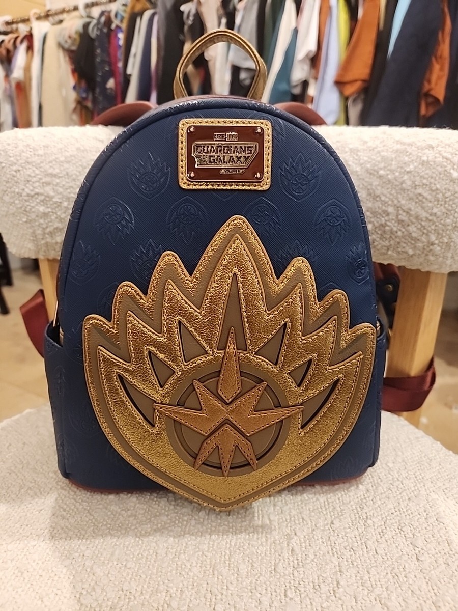 Disney Guardians of the Galaxy Mini Crossbody Backpack with Gold Accents Loungefly Marvel Guardians of the Galaxy Ravager Emblem Mini  main image 2
