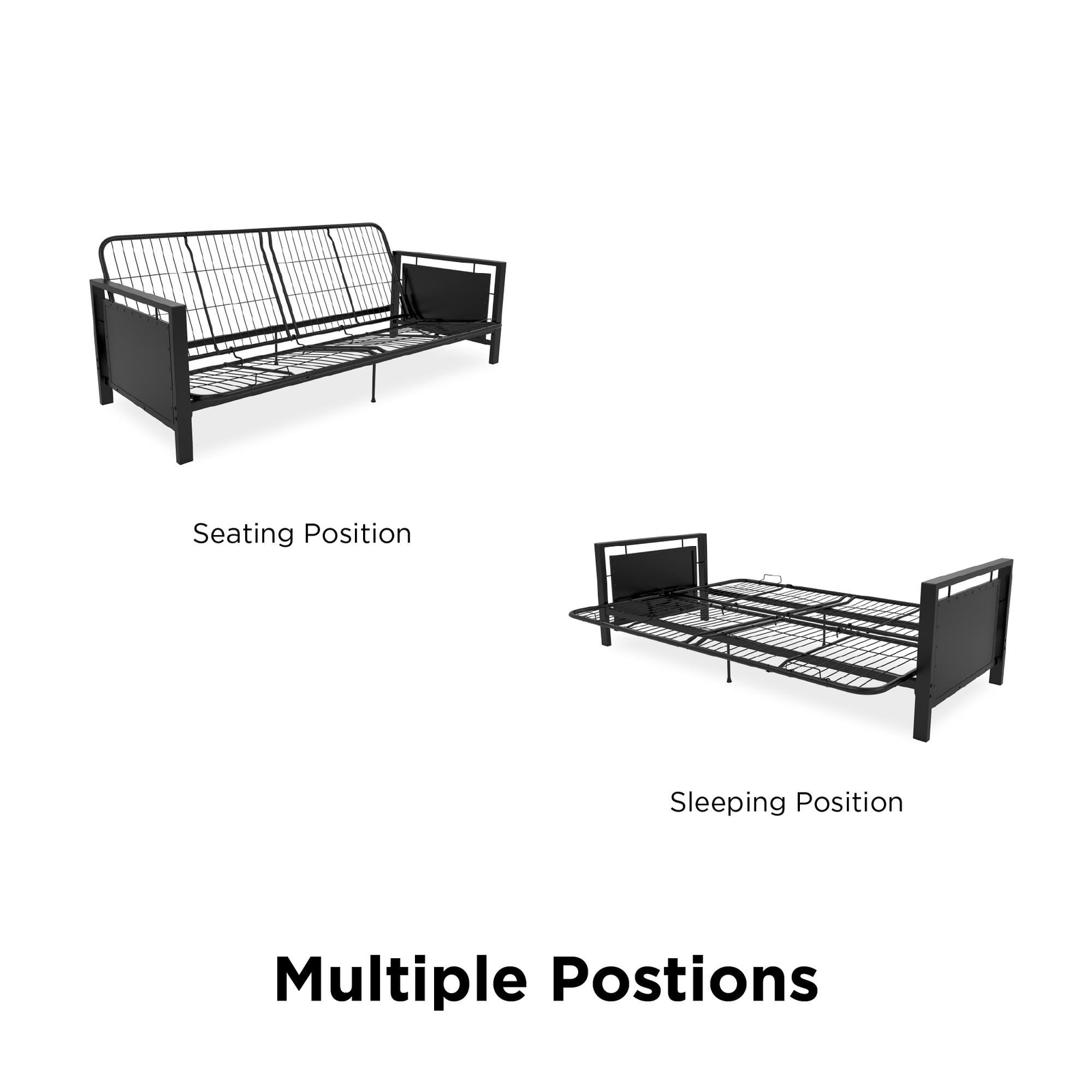 DHP Henley Metal Arm Futon Frame, Black Metal eBay