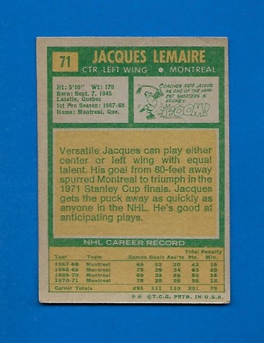 1971-72 TOPPS 71-72 NHL HOCKEY CARD & PRINT ERROR 1-132 & BOOKLET 1-24 SEE LIST - Picture 137 of 275
