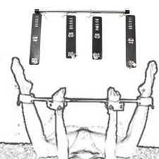 Adults PU BDSM Open Leg Bar Set Removable Ankle Wrist Cuffs Pad Lock for Couples