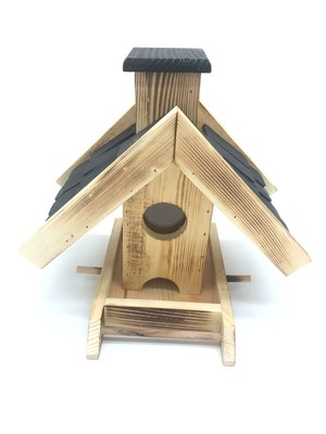 Windhager Vogelfuttersilo Villa aus Massivholz, 21x30x25 cm, mit Glasfenster