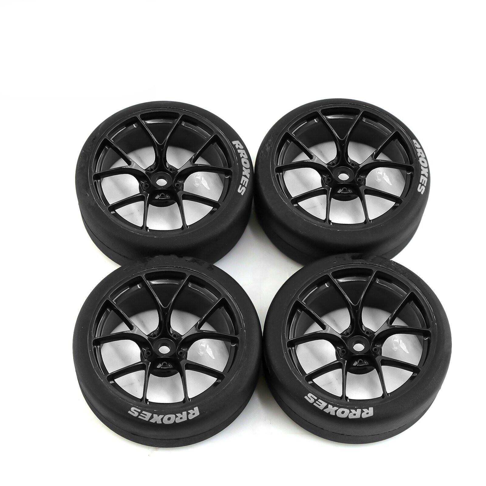 4PCS Wheel Hub Tires for Tamiya TT01 TT02 HPS HPI 1/10 RC Car Upgrade
