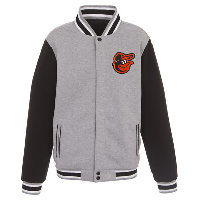 MLB Baltimore Orioles Reversible Full Snap Fleece Jacket 2 Front
