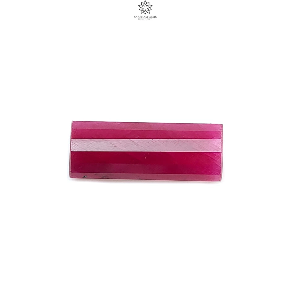 Baguette rubí rojo natural sin tratar de 17,50 quilates corte escalonado 23,5*9 mm 1 pieza para joyería Foto 4 de 4