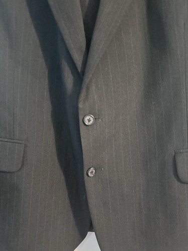 Barrington Mens 50R Black with White Pinstripes Wool Sport Coat Blazer Jacket - Picture 2 of 12