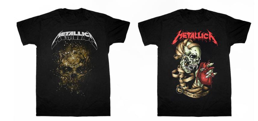 METALLICA ANTARCTICA FREEZE EM ALL, DORIS,GLOWING SKULL, HEART EXPLOSIVE T-SHIRT