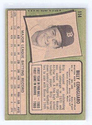 1971 Topps #114 Billy Conigliaro | eBay