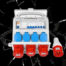 Stromverteiler FI-Schutzschalter Baustromverteiler CEE 32A/16A 4x230V Bals Dosen