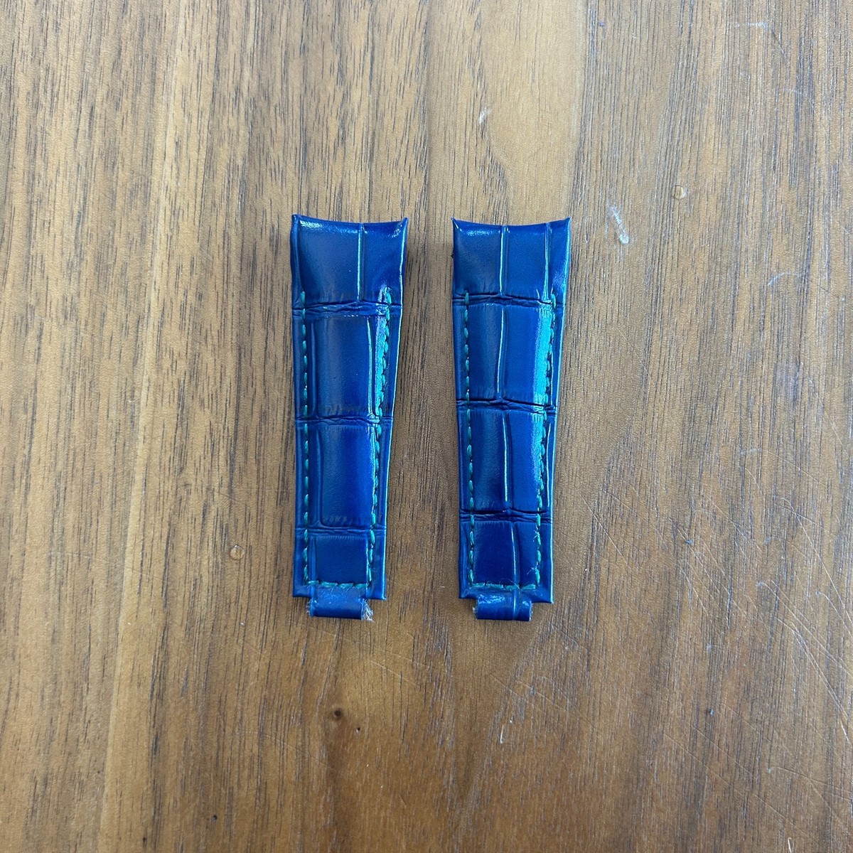 20mm BLUE Alligator leather curved (fitted) Band Strap GREEN Rolex