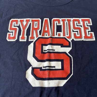 Vintage 1980's Champion Brand Syracuse Orangemen Blue White T