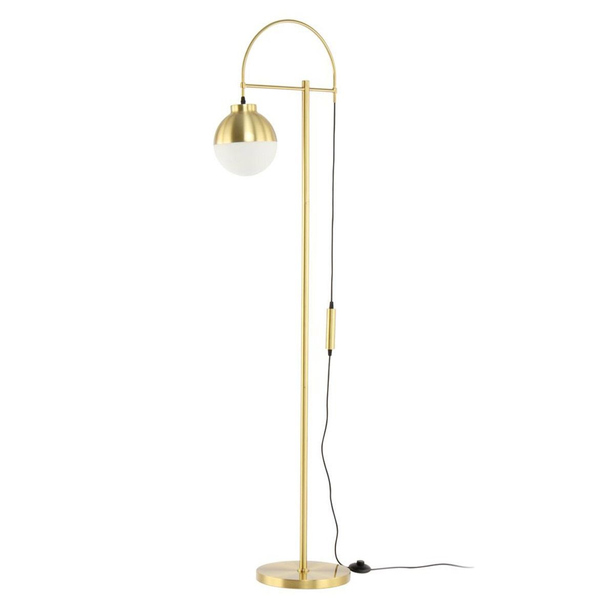 Lampadaire design Lavina 160cm or chic en métal brossé pour salon raffiné