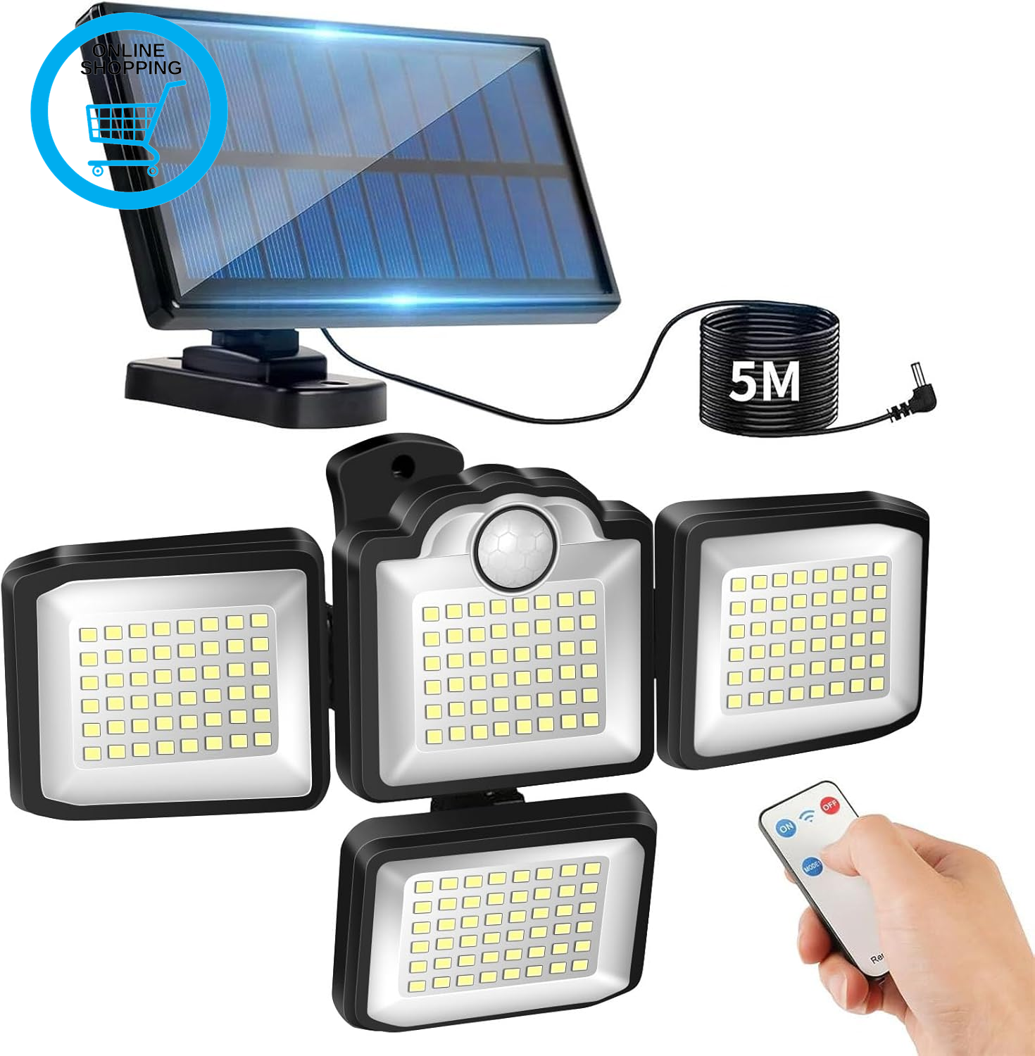 Solar Security Lights, 1200LM Flood Lights with Outdoor Motion Sensor, IP65 Wate