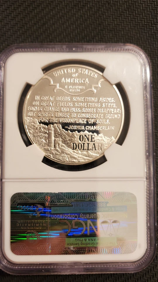 1995 S PF69 Ultra Cameo Civil War Memorial Silver Dollar - Image 2 of 2