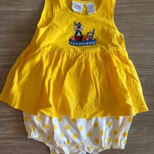 Vintage 90s ACME Baby Embroidered Looney Tunes Romper Tweety Sylvester 24mo