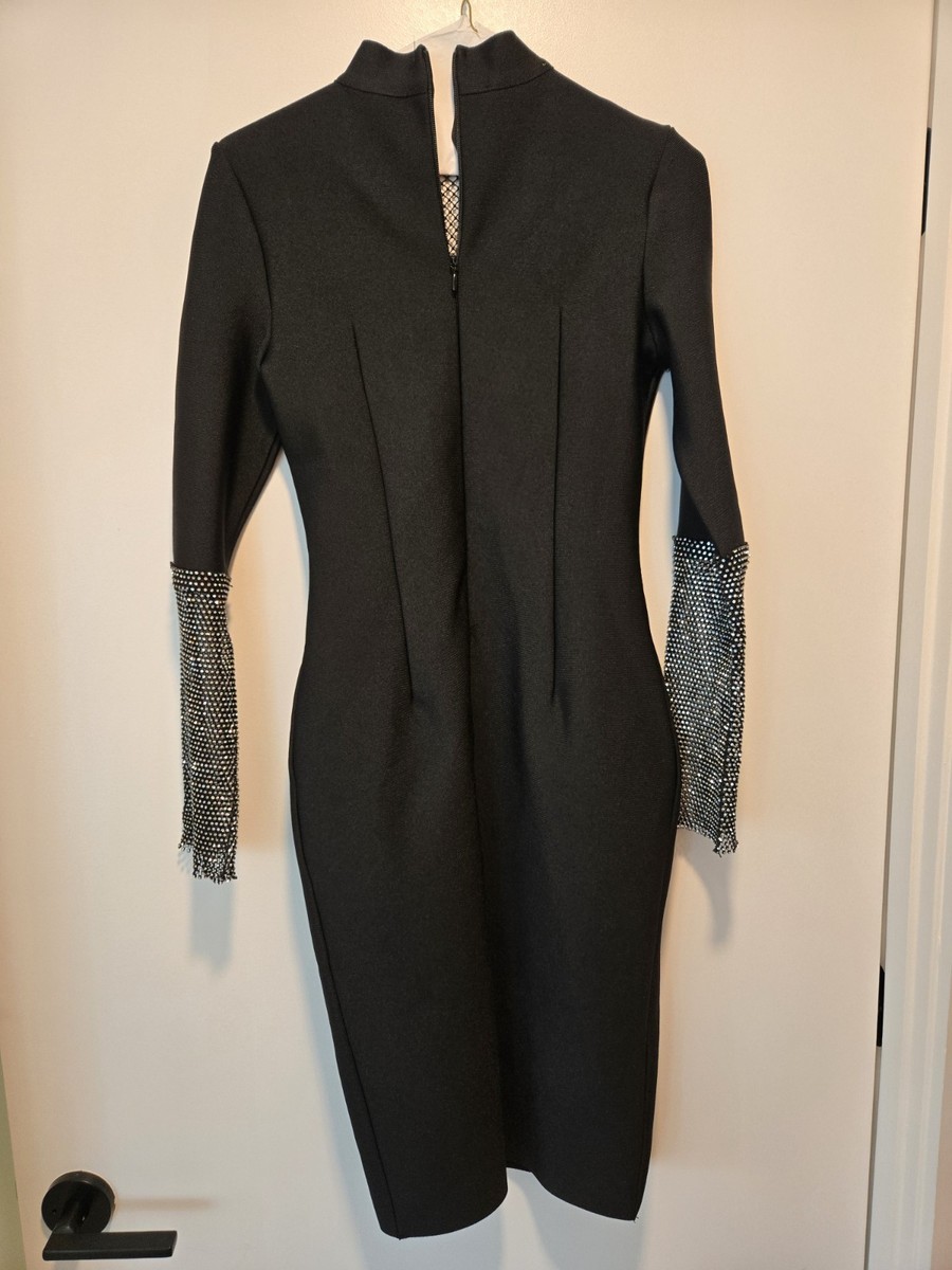 long sleeve blue long dress Vera Short Party Dress with Long Sleeves
