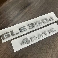 F&uuml;r Mercedes Benz GLE350d 4MATIC Schriftzug Embleme Aufkleber Badge Silber NEW