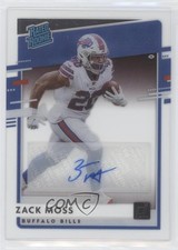 2020 Panini Chronicles Clearly Donruss Rated Rookie Zack Moss #RR-ZM Auto w8t