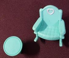 Fisher Price Loving Family Dollhouse Bluegreen Rocking Chair Table Gift
