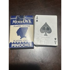 Vintage Mohawk Pinochle Playing Cards US Playing Card Co Blue Deck Made In USA