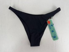 Off White Classic Beach Wear Classic Bikini Bottoms Size Large, Black, New