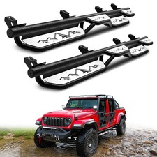 2 Stairs Running Boards Wheel to Wheel Nerf Bars for 2020-2024 Jeep Gladiator JT