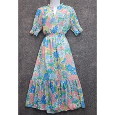 J.Crew Floral Smocked Tiered Midi Dress Womens Garden Party Cottagecore Size M