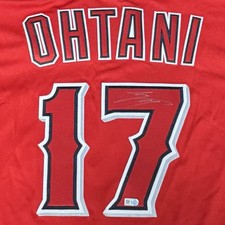 Shohei Ohtani Autographed Authentic Red Jersey Signature MLB Holo COA Auto