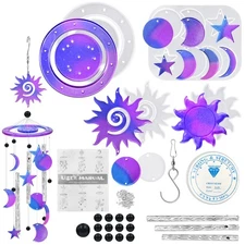Sun Resin Molds, 65 Pcs Wind Chimes Silicione Molds Kit Resin Molds Silicone ...