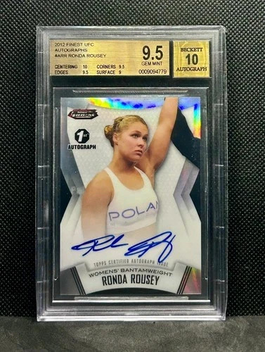 2012 TOPPS FINEST UFC RONDA ROUSEY BGS 9.5 ROOKIE 1ST AUTO AUTOGRAPH AUTOGRAPHS