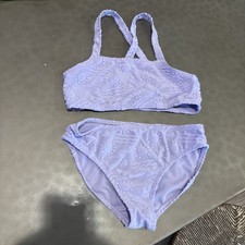 Wonder Nation Lavender Purple Girls Bathing suit Swimsuit 2-piece L 10/12 NWOT