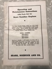 Sears vintage engine parts list (Briggs and Stratton) 702015 702052 702053