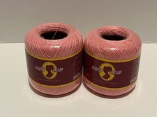 lot of 2 new balls South Maid crochet thread 493 French Rose pink cotton