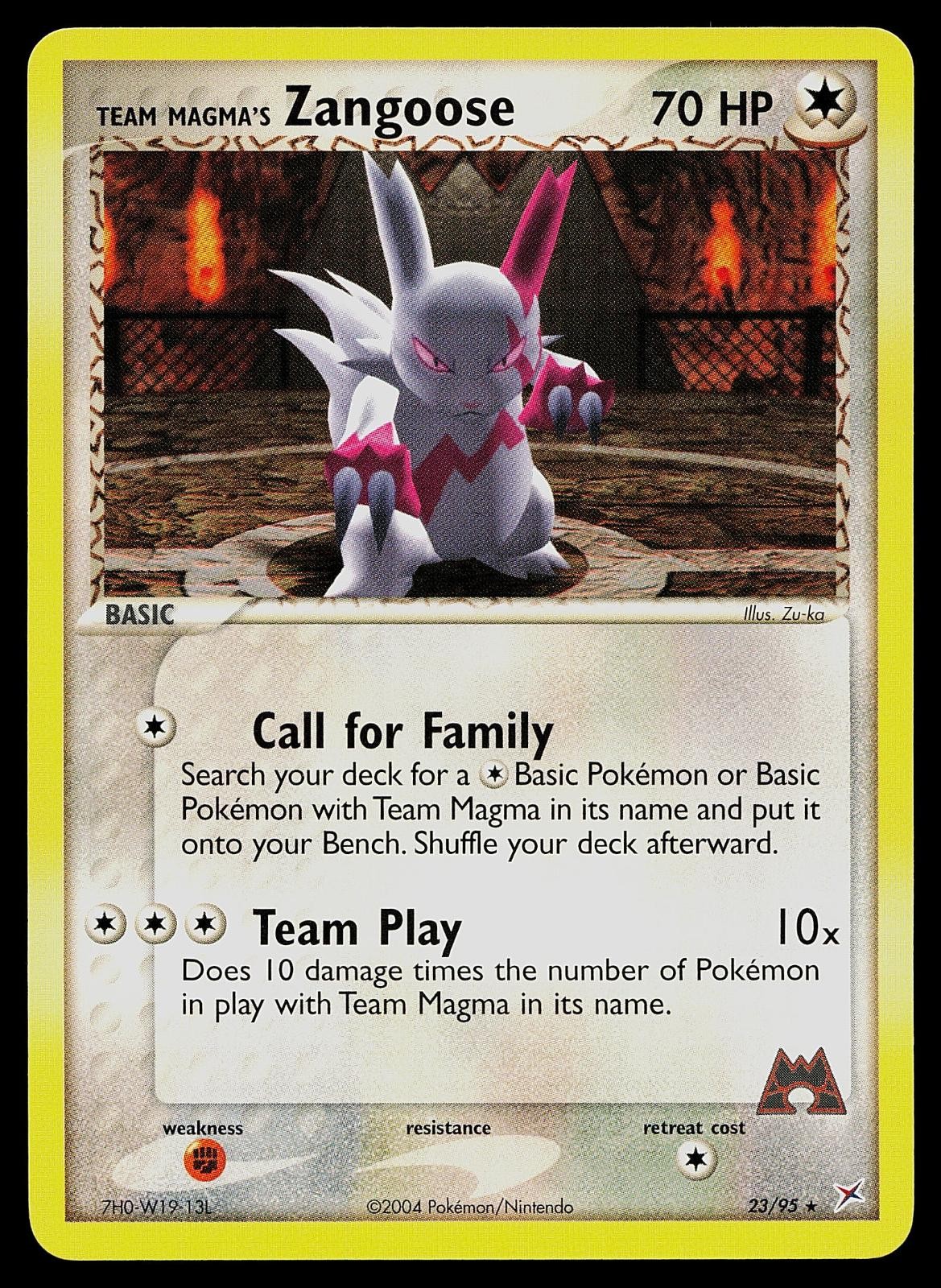 Pokemon Card - Team Magma's Zangoose Team Magma vs Team Aqua 23/95 Rare