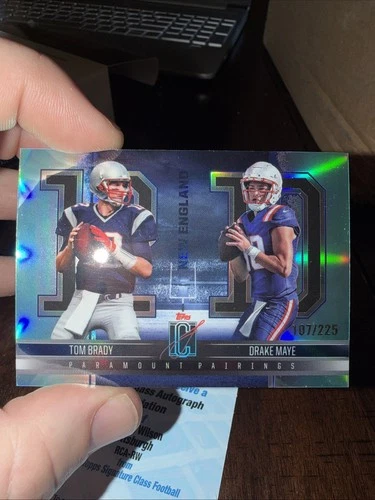 SP  DRAKE MAYE RC TOM BRADY 2024 TOPPS  PARAMOUNT PAIRINGS TEAL /225
