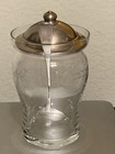 Cut Glass Jelly Jam Marmalade Jar Webster Sterling Silver Lid & Spoon — photo 6
