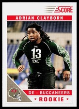 2011 Score Scorecard Adrian Clayborn #303 RC Rookie Tampa Bay Buccaneers