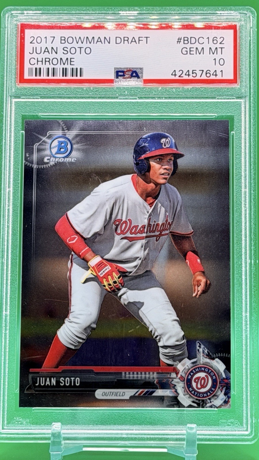 2017 Bowman Draft Chrome #BDC162 JUAN SOTO Nats ROOKIE (RC) PSA 10 GEM MINT
