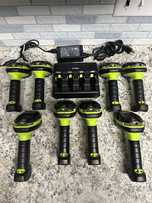 LOT OF 8/Zebra DS3678 Bluetooth Ultra-Rugged Barcode Scanner, Batteries/Station