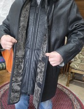 Herren Lammfell Long Jacke Lammfell Wie gewachsen  Gr. 56 Schwarz Vintage