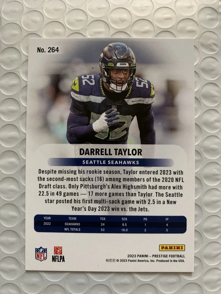 2023 PANINI PRESTIGE DARRELL TAYLOR RED /399 SEAHAWKS - Image 2 of 2
