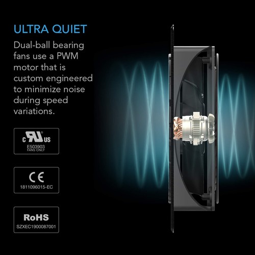 AC Infinity AIRPLATE T3, Quiet Cooling Fan System 6" with Thermostat Control, - Picture 4 of 8
