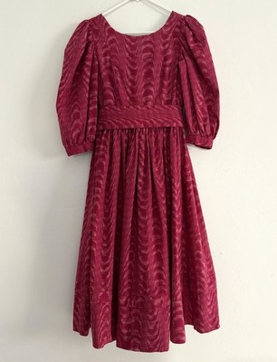 Rare Romantic Vintage 1980s Raspberry Laura Ashley Cotton Dress