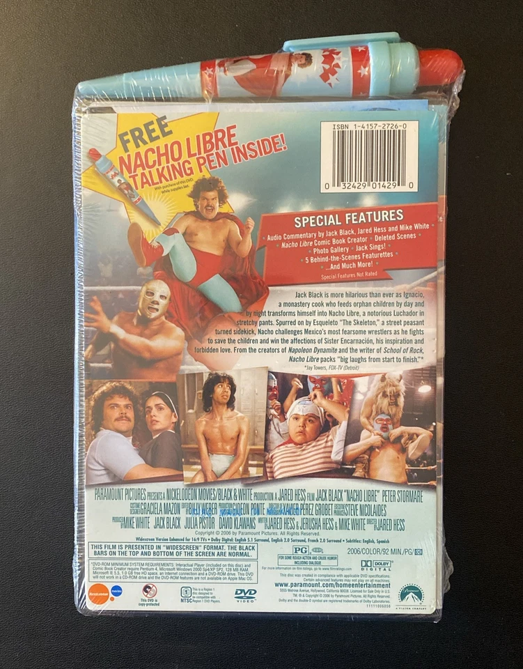 Nacho Libre DVD 2006 Special Edition w/ Exclusive Talking Pen Rare New & Sealed - Image 3 of 4