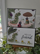 Stampin UP CARD KIT - BUGS HELLO FRIEND Makes 4 - Set 26.243