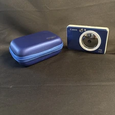 Canon IVY CLIQ+ Instant Camera Mobile Mini Printer Sapphire Blue w/Carrying Case