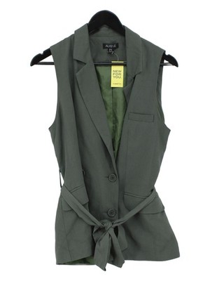 Aligne Women's Blazer UK 8 Green Viscose with Polyester Overcoat