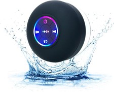 Mini Bluetooth Shower Speaker with LED Light, Waterproof Suction