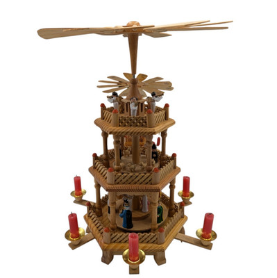 Vintage House Of Lloyd Christmas Around the World Pyramid Windmill Carousel 17''