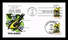 DR JIM STAMPS US COVER NEW JERSEY STATE BIRD FLOWER FDC COLLINS HAND PAINTED